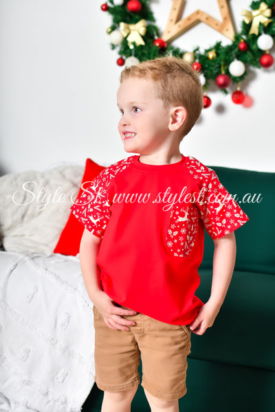 "Red Rudolph” Children's Raglan Tee