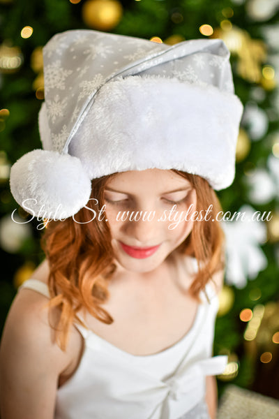 "Silver Snow" Santa Hats