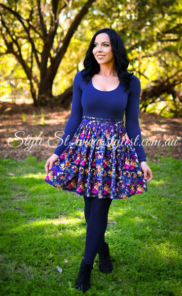 "Winter Moonlight" Long Sleeved Ladies Dress