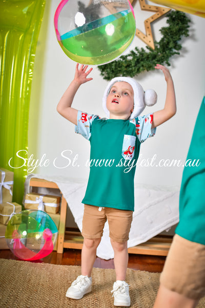 "Summertime Santa" Children's Raglan Tee