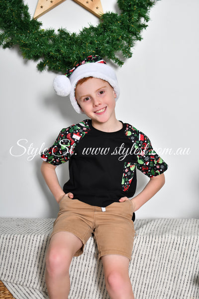 "Santa-Saurus" Children's Raglan Tee