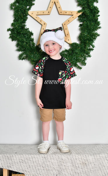 "Santa-Saurus" Children's Raglan Tee