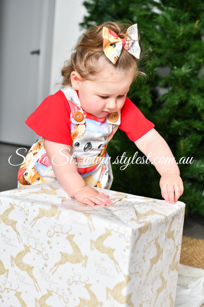 "Koala Kringle 2.0" Children's Overalls & Flutter Sleeve Top Set