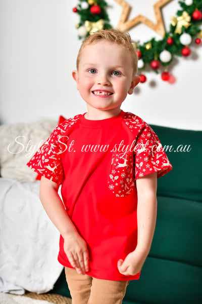 "Red Rudolph” Children's Raglan Tee