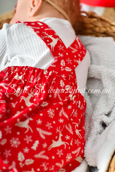 "Red Rudolph” Baby Romper