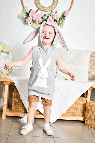 "Bunny Kisses” Children's Bunny Singlet Hoodie