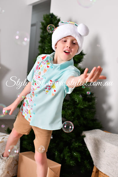 "Candy Christmas" Children's Dress Shirt