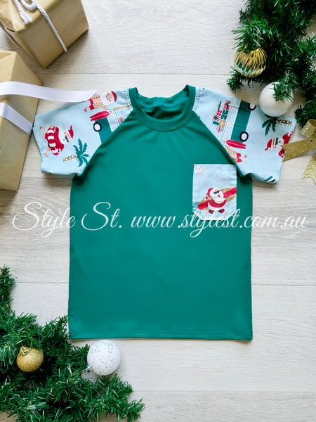 "Summertime Santa" Children's Raglan Tee