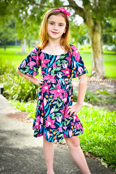 "Leilani Blossom” Children's Babydoll Dress