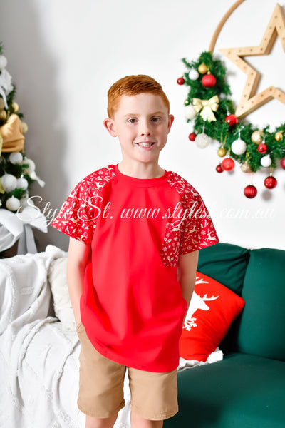 "Red Rudolph” Children's Raglan Tee