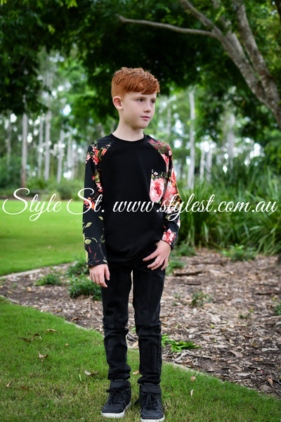 "Twilight Blossom" Children's Long Sleeve Raglan