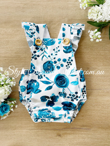 "Ellora Sky” Flutter Romper