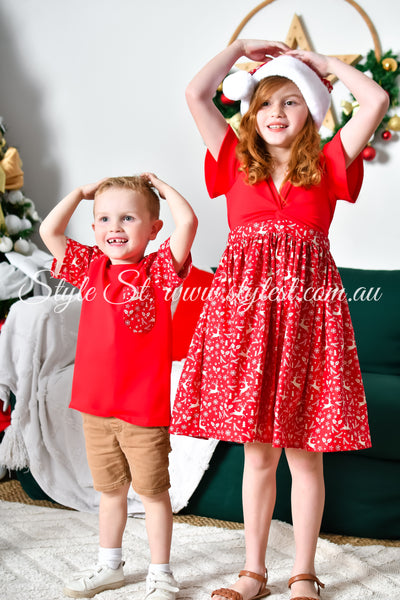 "Red Rudolph” Children's Dress