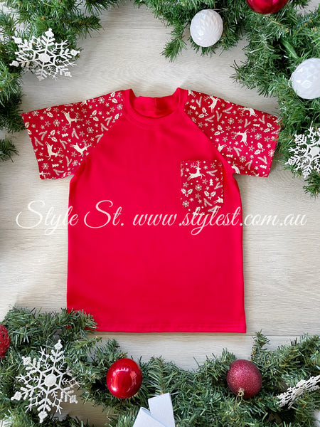 "Red Rudolph” Children's Raglan Tee