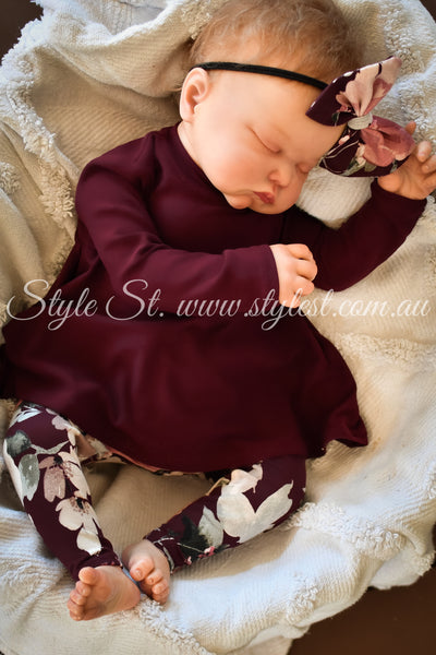 "Fine Wine" Long Sleeved Peplum & Leggings Set