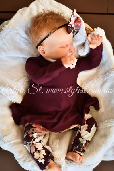 "Fine Wine" Long Sleeved Peplum & Leggings Set