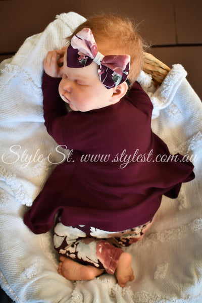 "Fine Wine" Long Sleeved Peplum & Leggings Set