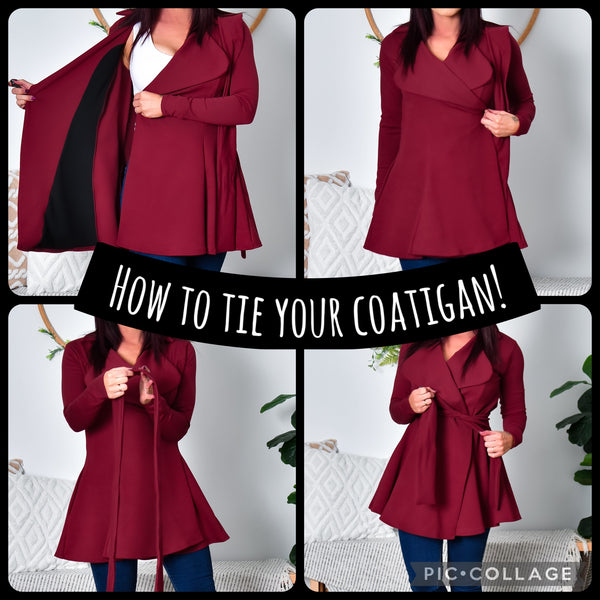 *LIMITED RELEASE * Maroon Ladies Coatigan