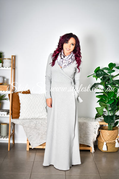 *LIMITED RELEASE* Light Grey Ladies Wrap Dress