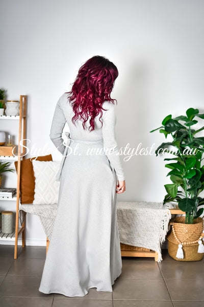 *LIMITED RELEASE* Light Grey Ladies Wrap Dress