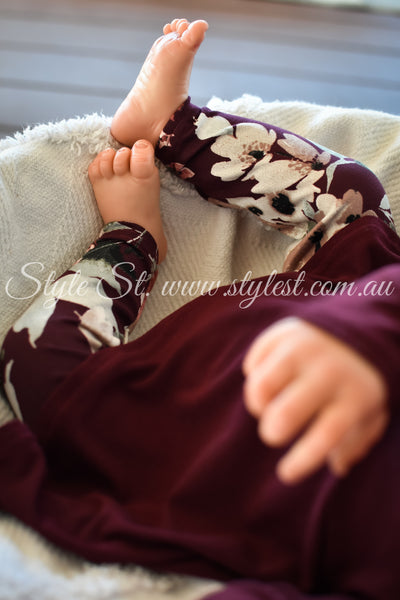 "Fine Wine" Long Sleeved Peplum & Leggings Set