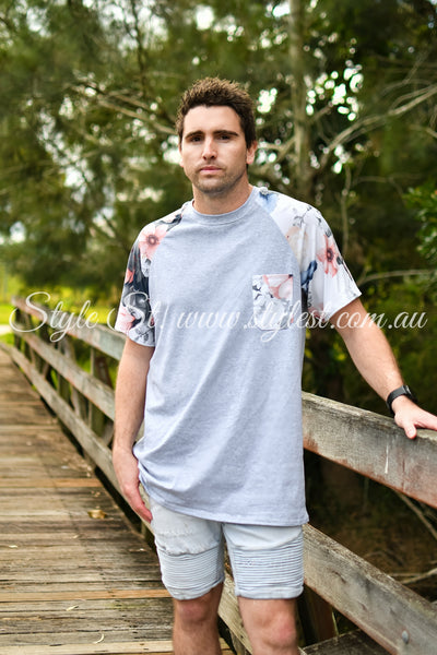 "Blush Bloom" Men's Raglan Tee