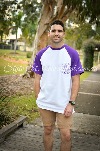 "Royal Blossom" Men's Raglan Tee