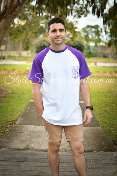 "Royal Blossom" Men's Raglan Tee