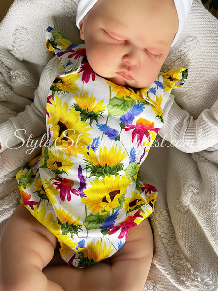 “Sunflower Meadows” Flutter Romper