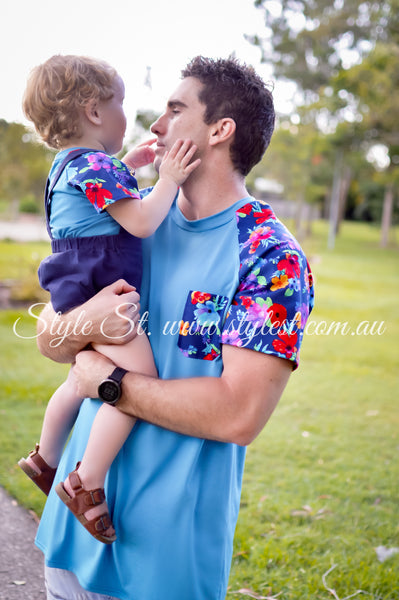 "Blue Iris" Men's Raglan Tee