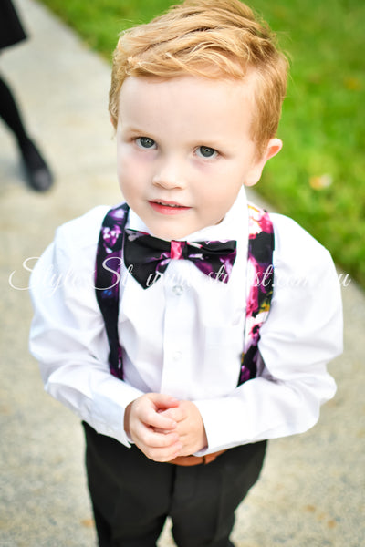 "Little Black Dress” Adjustable Suspenders & Bow Tie Set