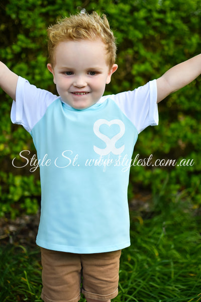 "Blue Butterfly” Children's Raglan Hoodie