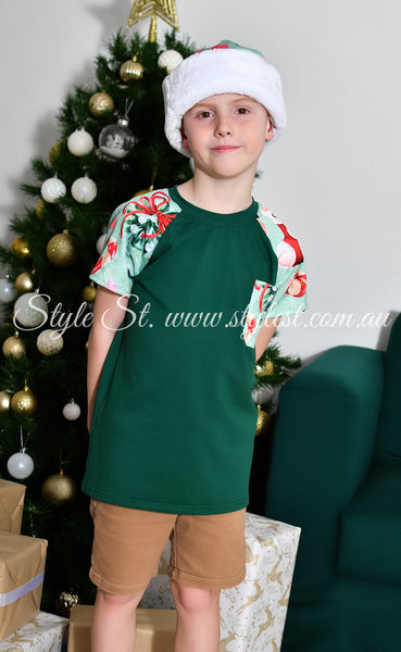 PREORDER "Peppermint Snap" Children's Raglan Tee