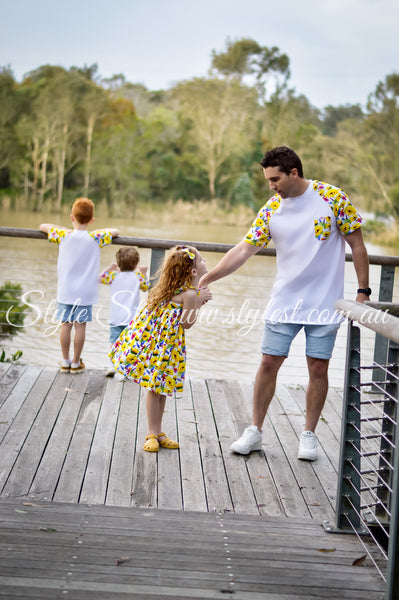 “Sunflower Meadows” Men's Raglan Tee