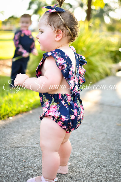 "Raspberry Kiss” Flutter Romper