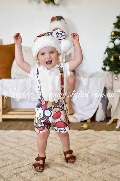 PREORDER "Dear Santa" Suspender Shorts