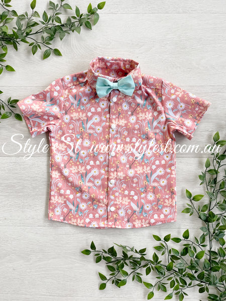 “Dusty Daisy" Dress Shirt & Bow Tie