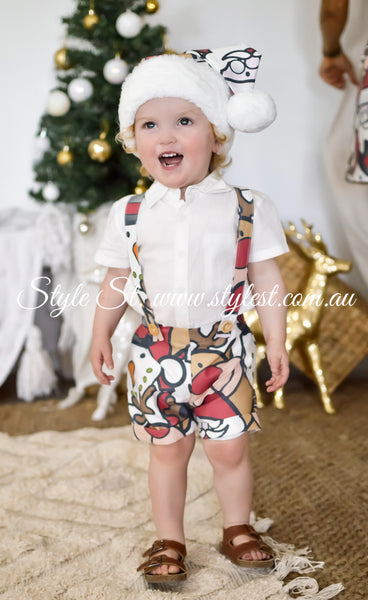 PREORDER "Dear Santa" Suspender Shorts