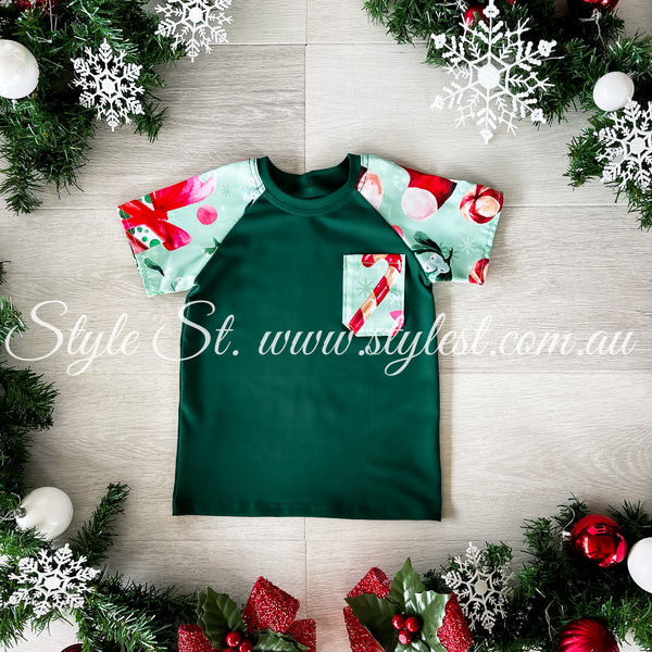 PREORDER "Peppermint Snap" Children's Raglan Tee