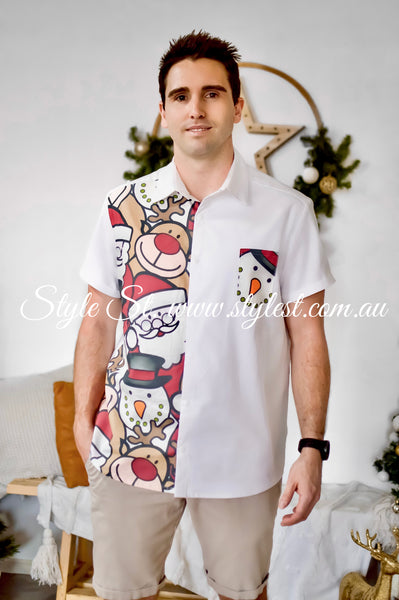 "PREORDER "Dear Santa" Men's Dress Shirt