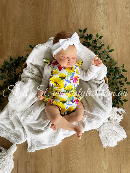 “Sunflower Meadows” Flutter Romper