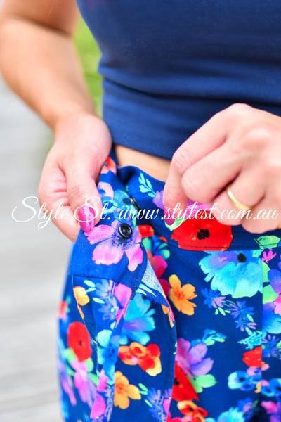 "Blue Iris" Ladies Wrap Pants