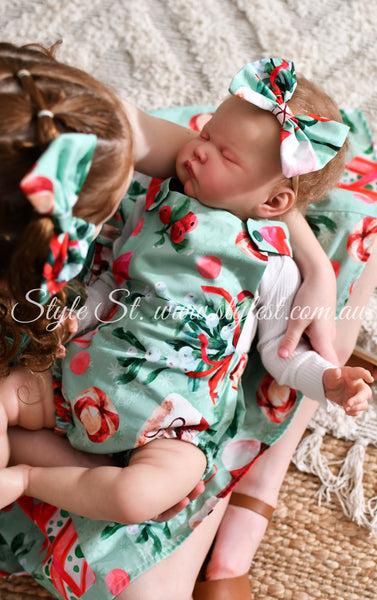 PREORDER "Peppermint Snap" Baby Romper