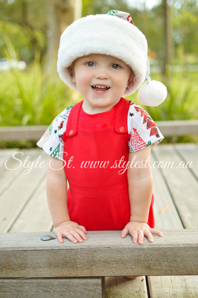 "Happy Holidays" Overall Romper