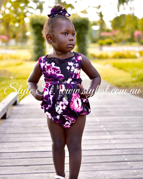 “Regal Garden" Bubble Romper