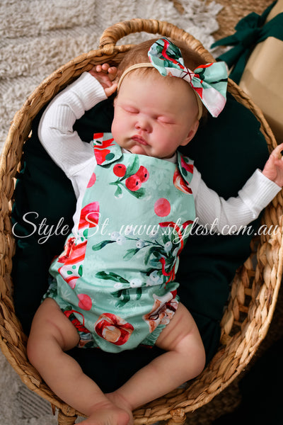 PREORDER "Peppermint Snap" Baby Romper