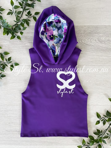 “Pretty Penelope” Low Cut Hoodie Singlet