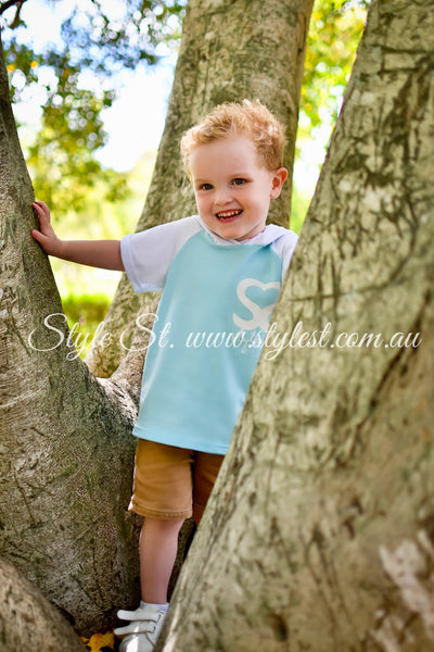 "Blue Butterfly” Children's Raglan Hoodie