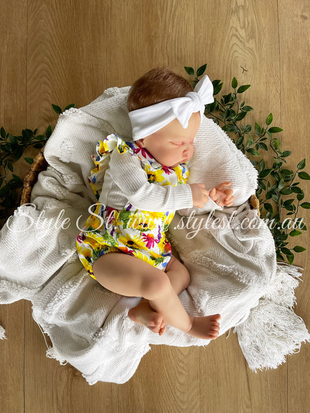 “Sunflower Meadows” Flutter Romper