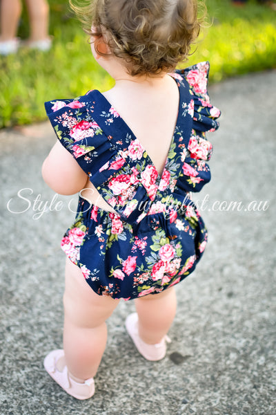 "Raspberry Kiss” Flutter Romper